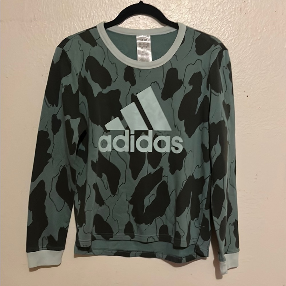 Adidas Kids Camo Sweatshirt - Green and Black